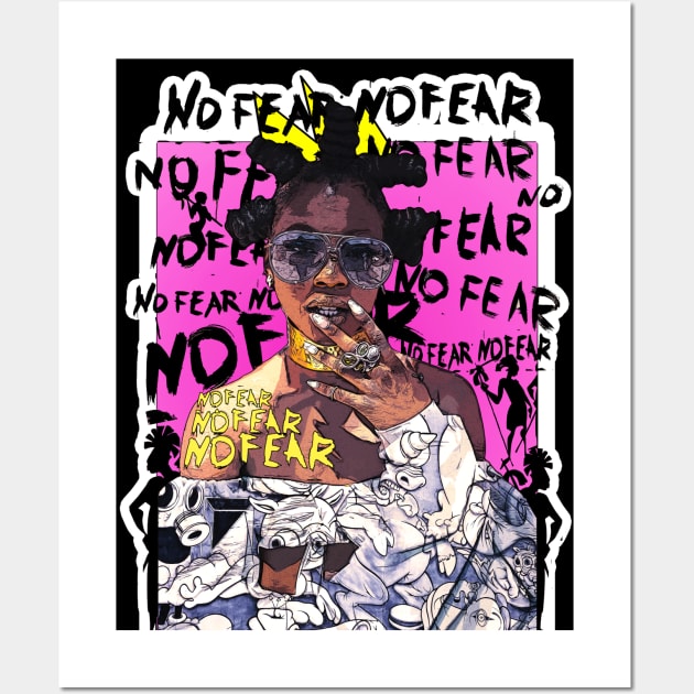 Bantu No Fear Strong Black Woman Wall Art by Glass Table Designs